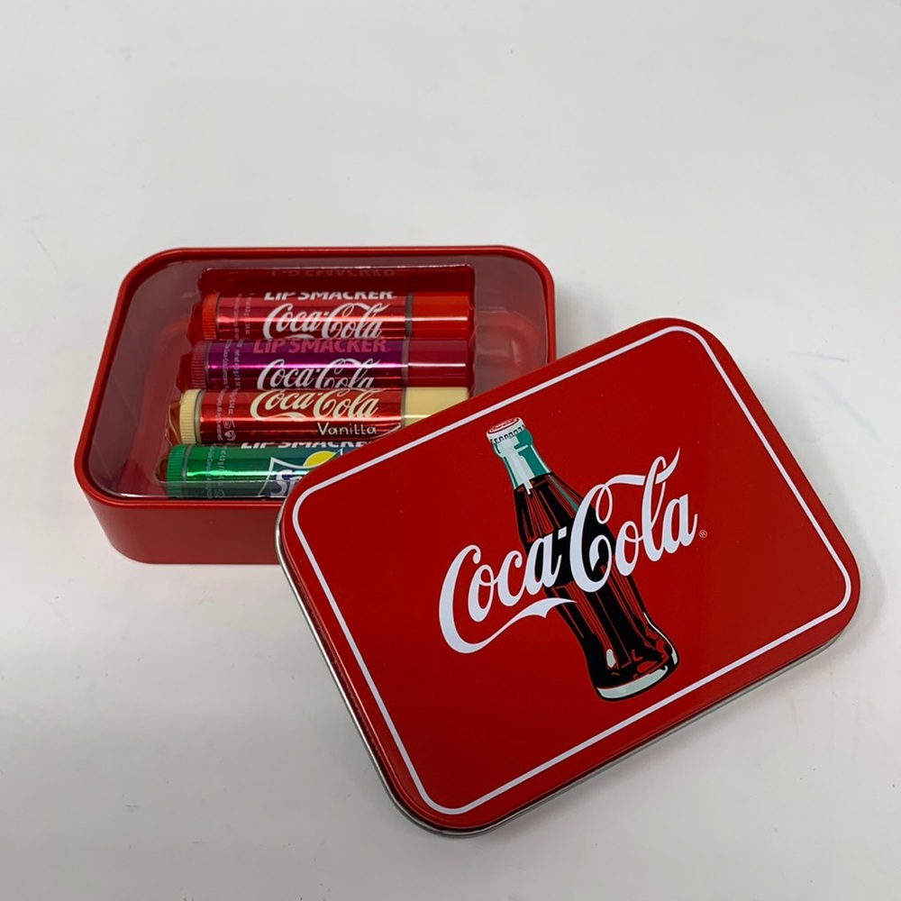 Lip Smacker NIB NEW Coca Cola Sprite Flavors 4 Pack Tin